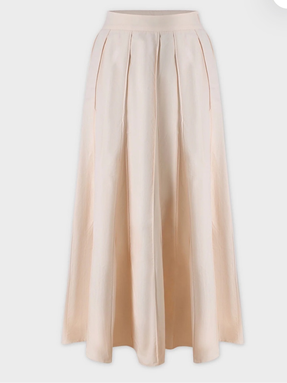 Cream Cotton Pleated Maxi Skirt - NWT